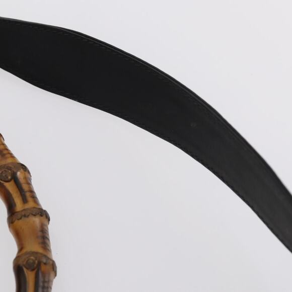 GUCCI Bamboo Shoulder Bag Suede Black Gold 001 001 - Picture 8 of 13